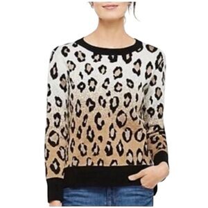 Ann Taylor Sweater Animal Leopard Print Maximalist Boho Retro 80s Glam Y2K Edgy